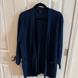 Love Ellie Open-Front Blue Cardigan 2X